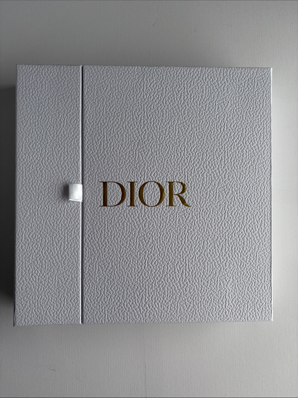 Dior Textured White Presentation Box with Gold Logo